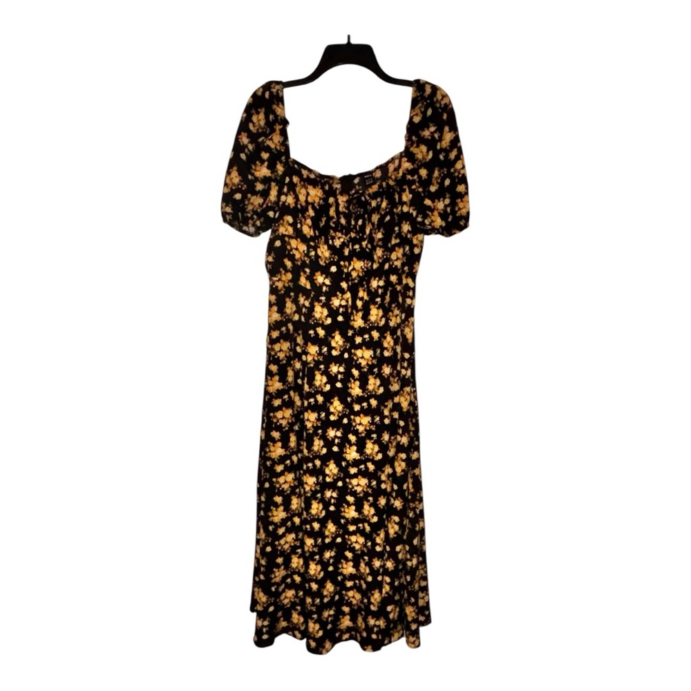 SHEIN Black and Gold Floral Maxi Dress - Picture 2 of 3